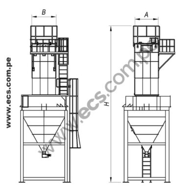 colector de polvo ciclonico de mangas marca ECS modelo CPBC-100