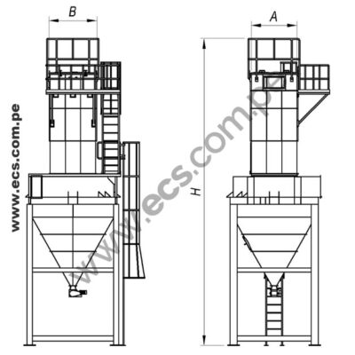colector de polvo ciclonico de mangas marca ECS modelo CPBC-81