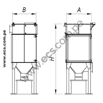 colector de polvo de cartuchos marca ECS modelo CPC-3