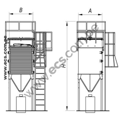 colector de polvo de cartuchos modelo ECS CPC-18
