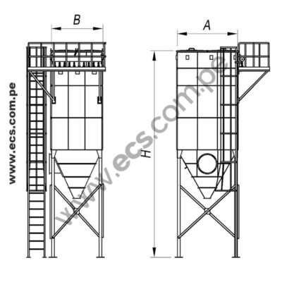 colector de polvo de mangas ECS modelo CPB-120