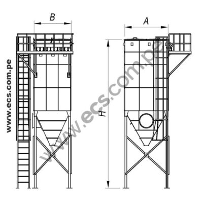 colector de polvo de mangas marca ECS modelo CPB-80