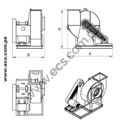 ventilador centrifugo simple entrada ECS CSE-21