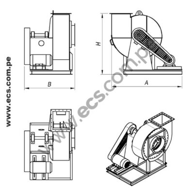 ventilador centrifugo simple entrada ECS CSE-26